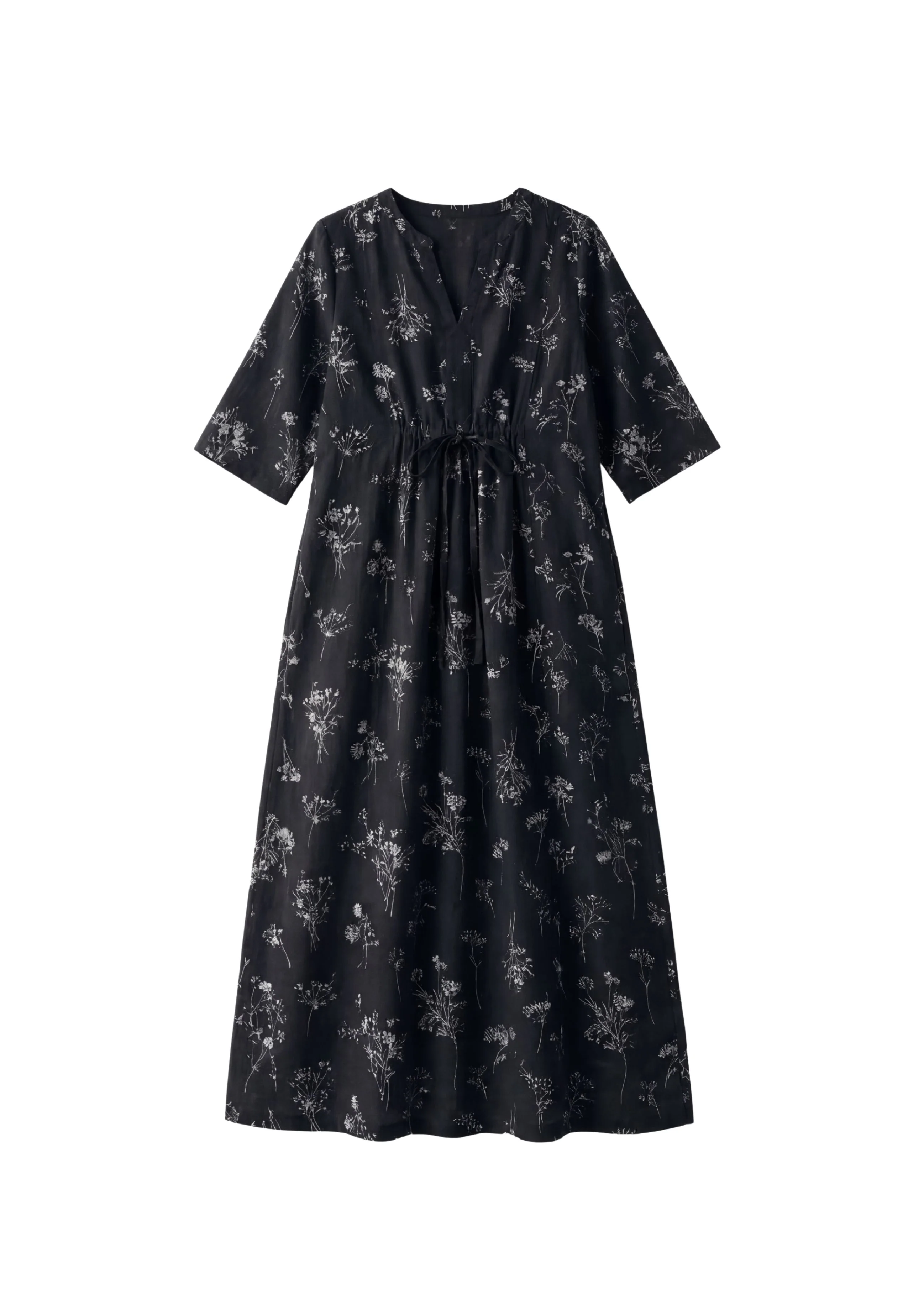 Drawstring Maxi Dress in Cotton - Image 3