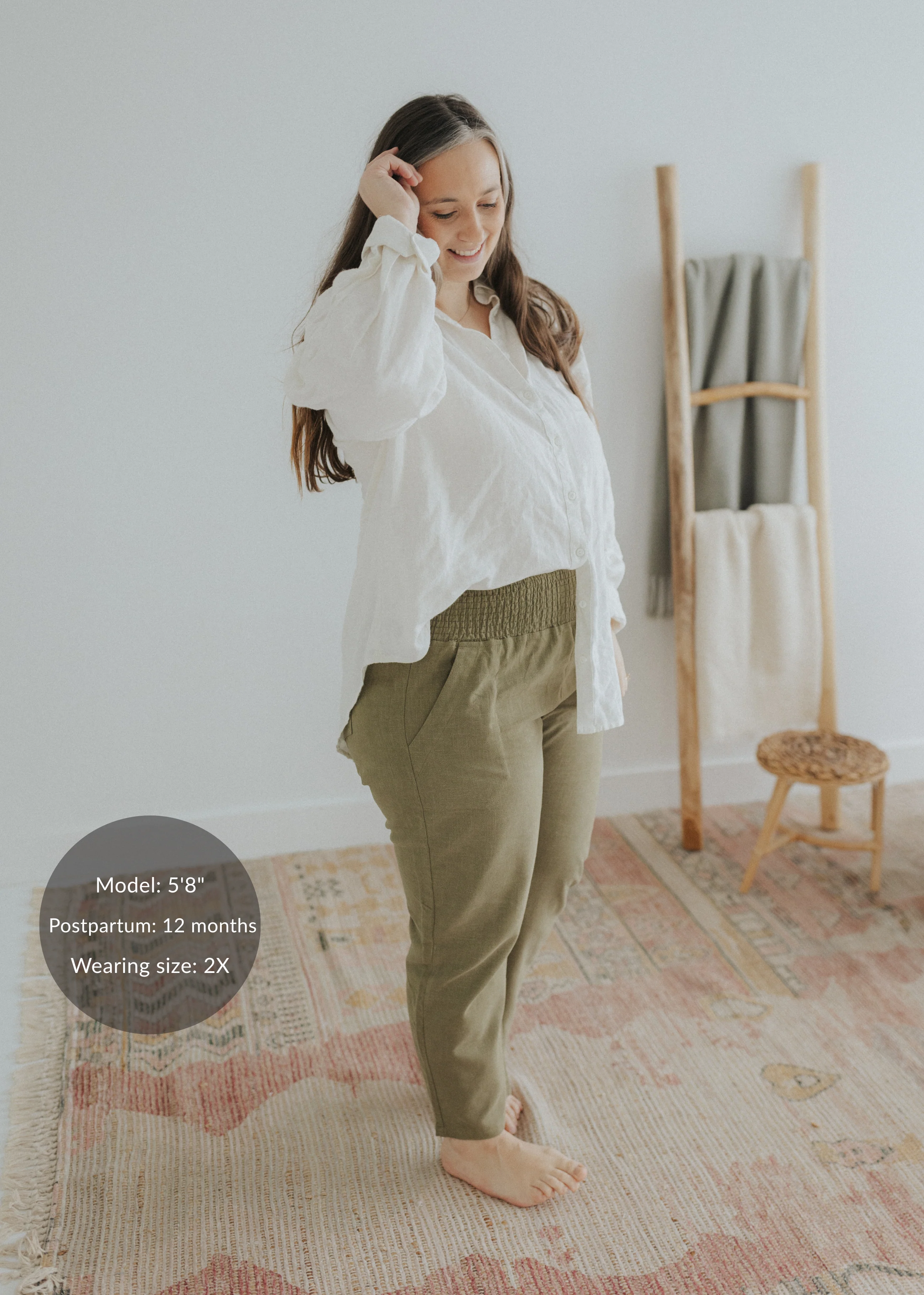 Everyday Smocked Linen Pant - Extended Inseam - Image 8