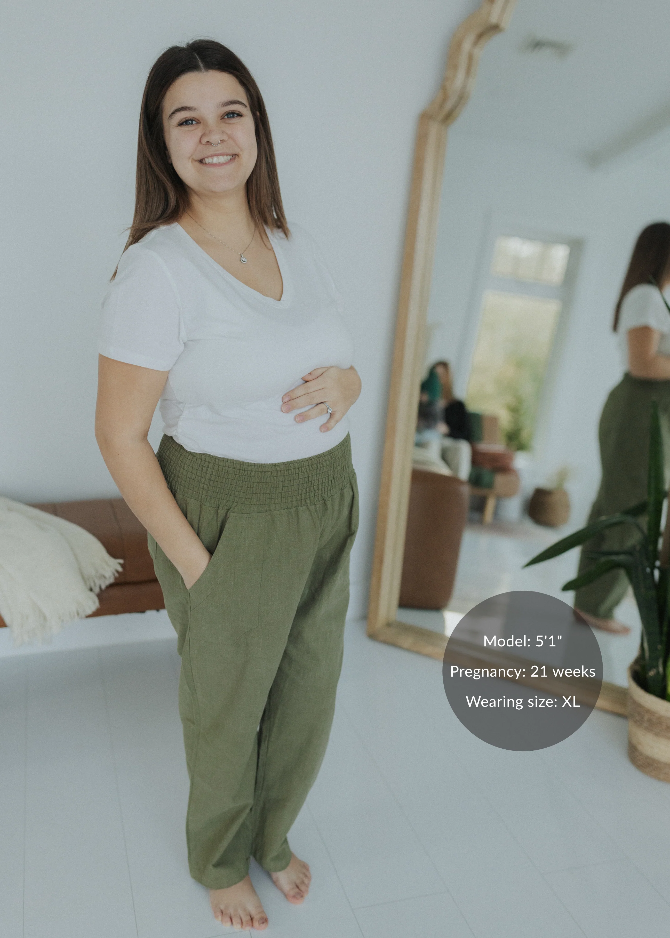 Everyday Transitional Smocked Linen Pant - Image 11