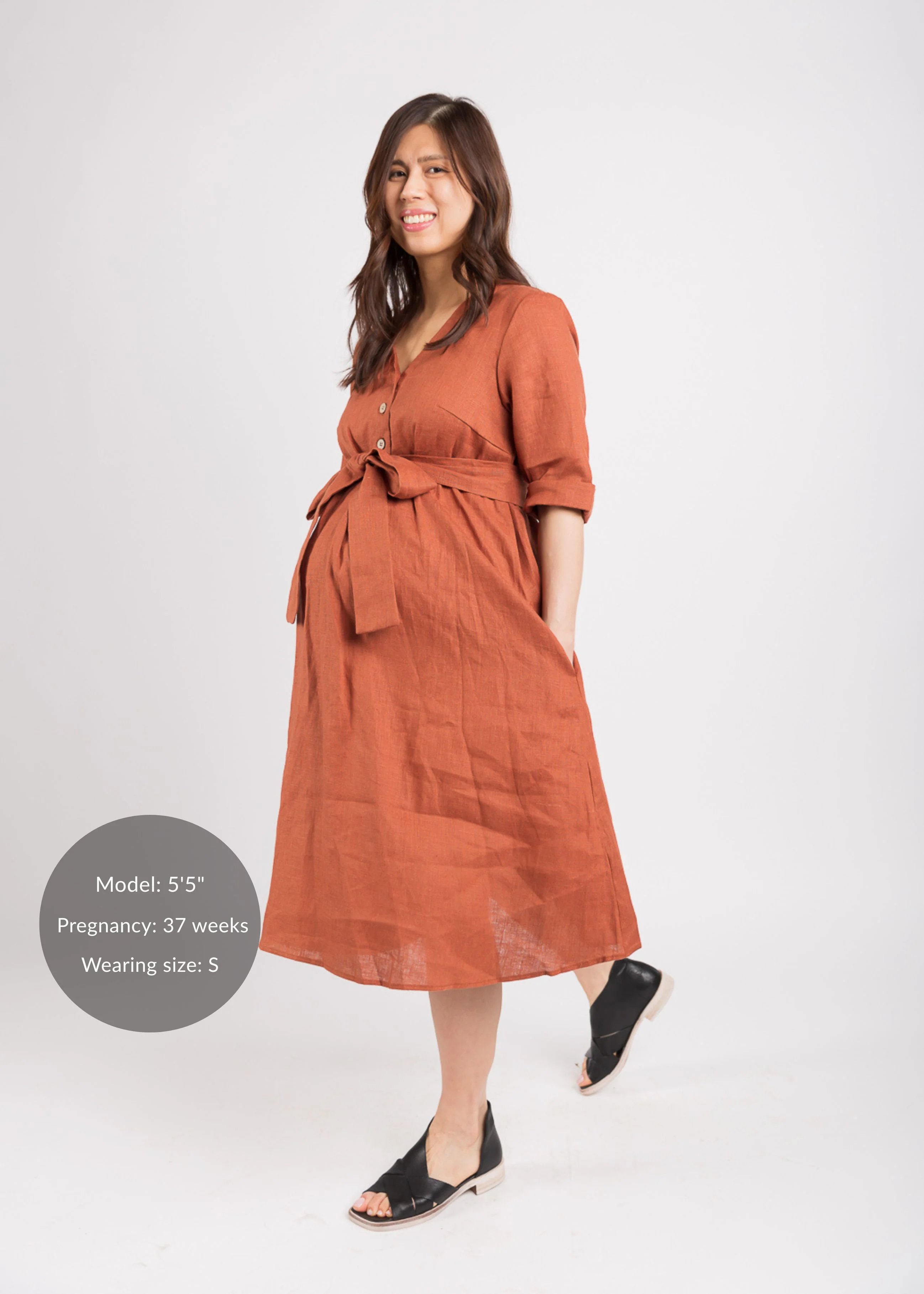 Faye Dress in Linen - Image 29