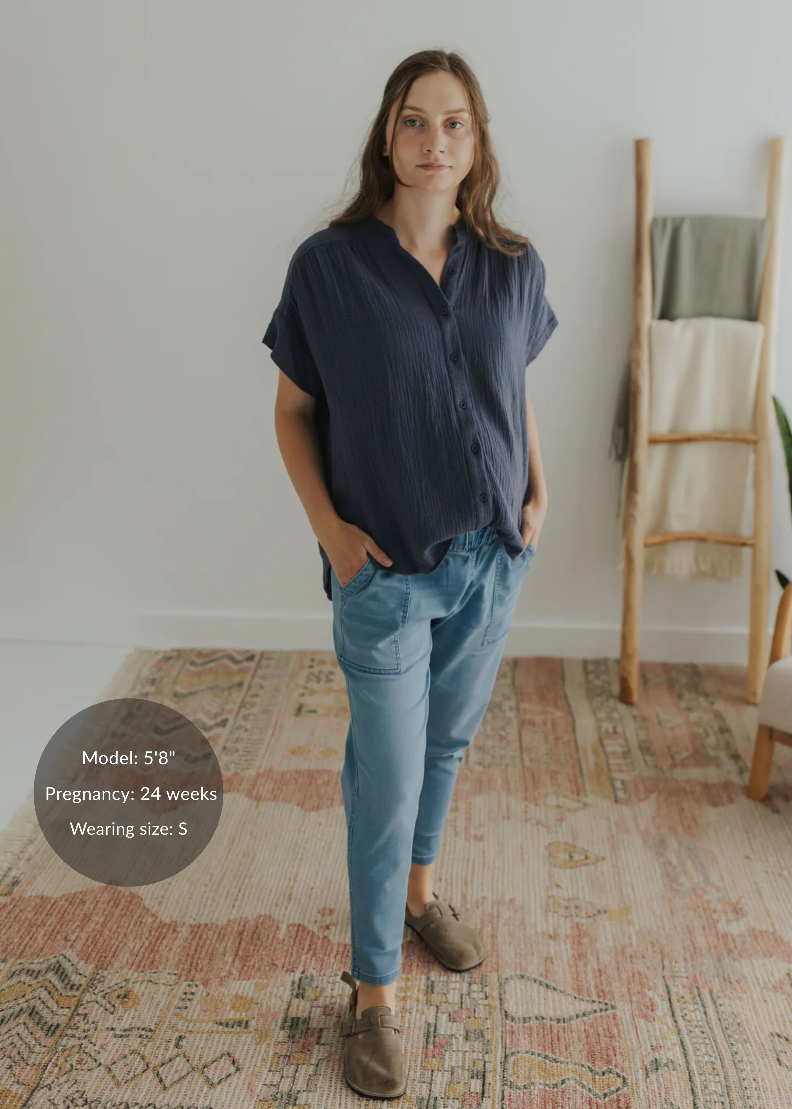 Button Down Top in Cotton Gauze - Image 21