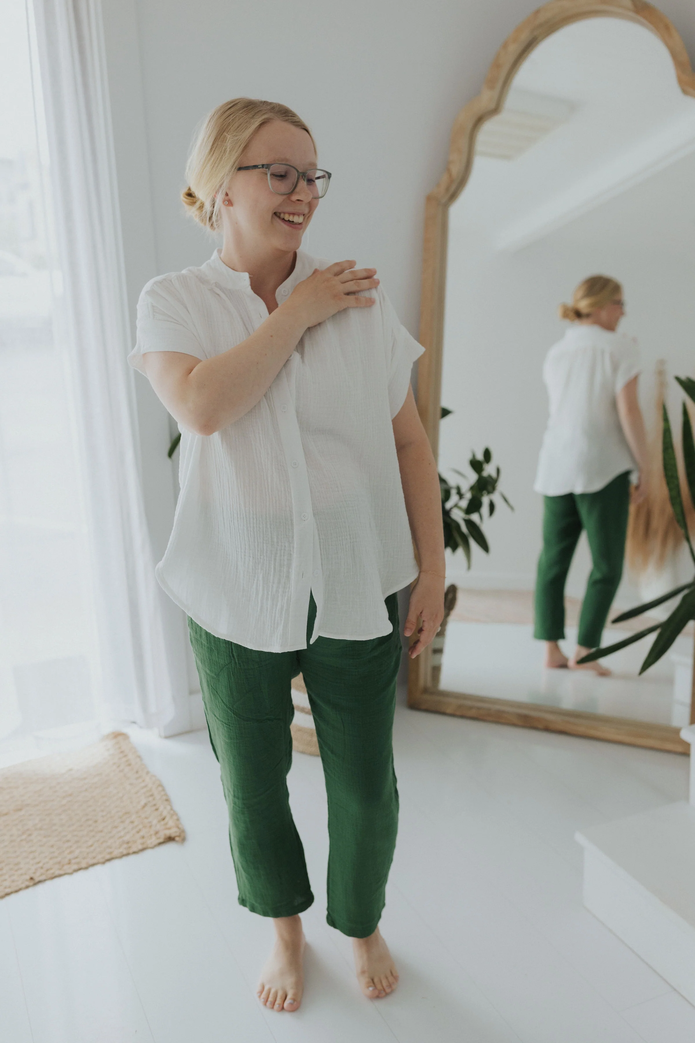 Button Down Top in Cotton Gauze - Image 4