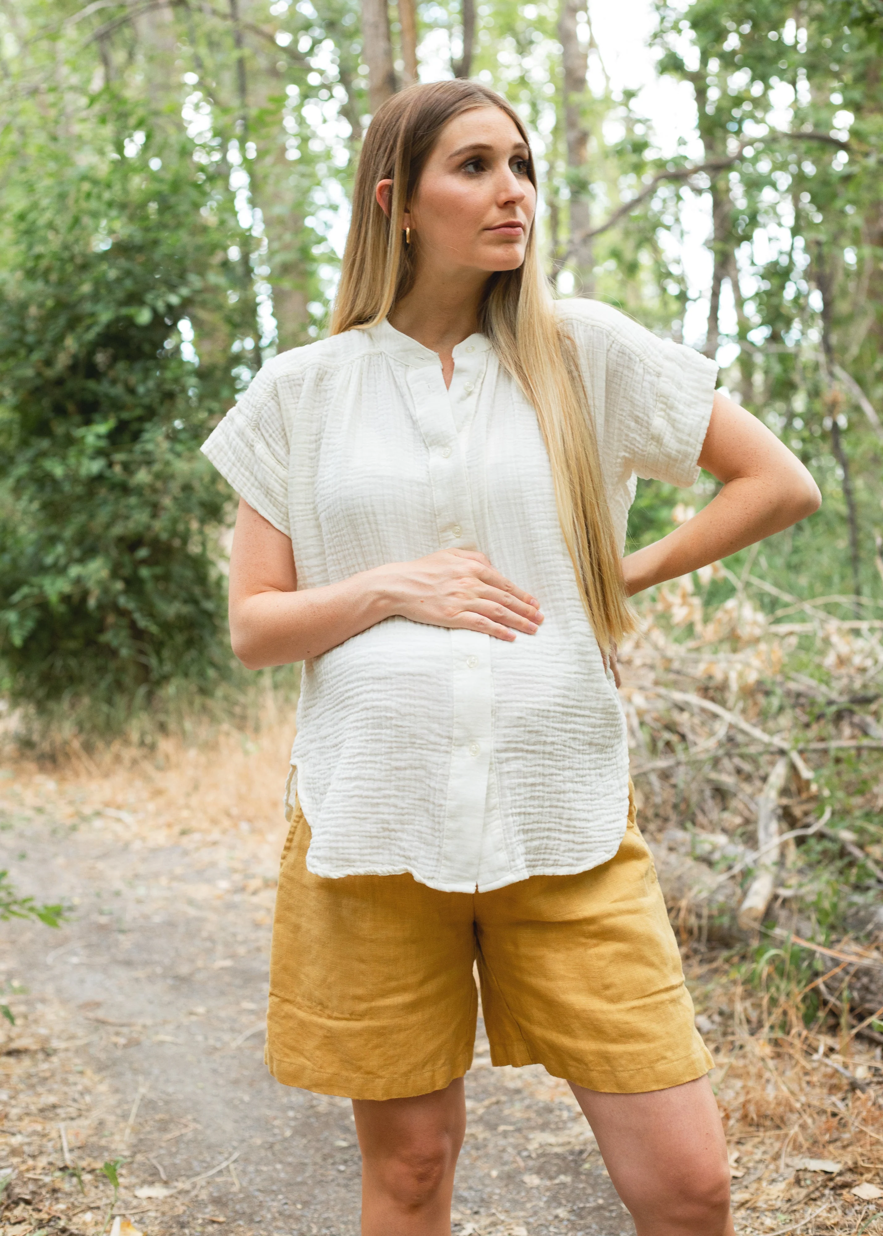 Button Down Top in Cotton Gauze - Image 6
