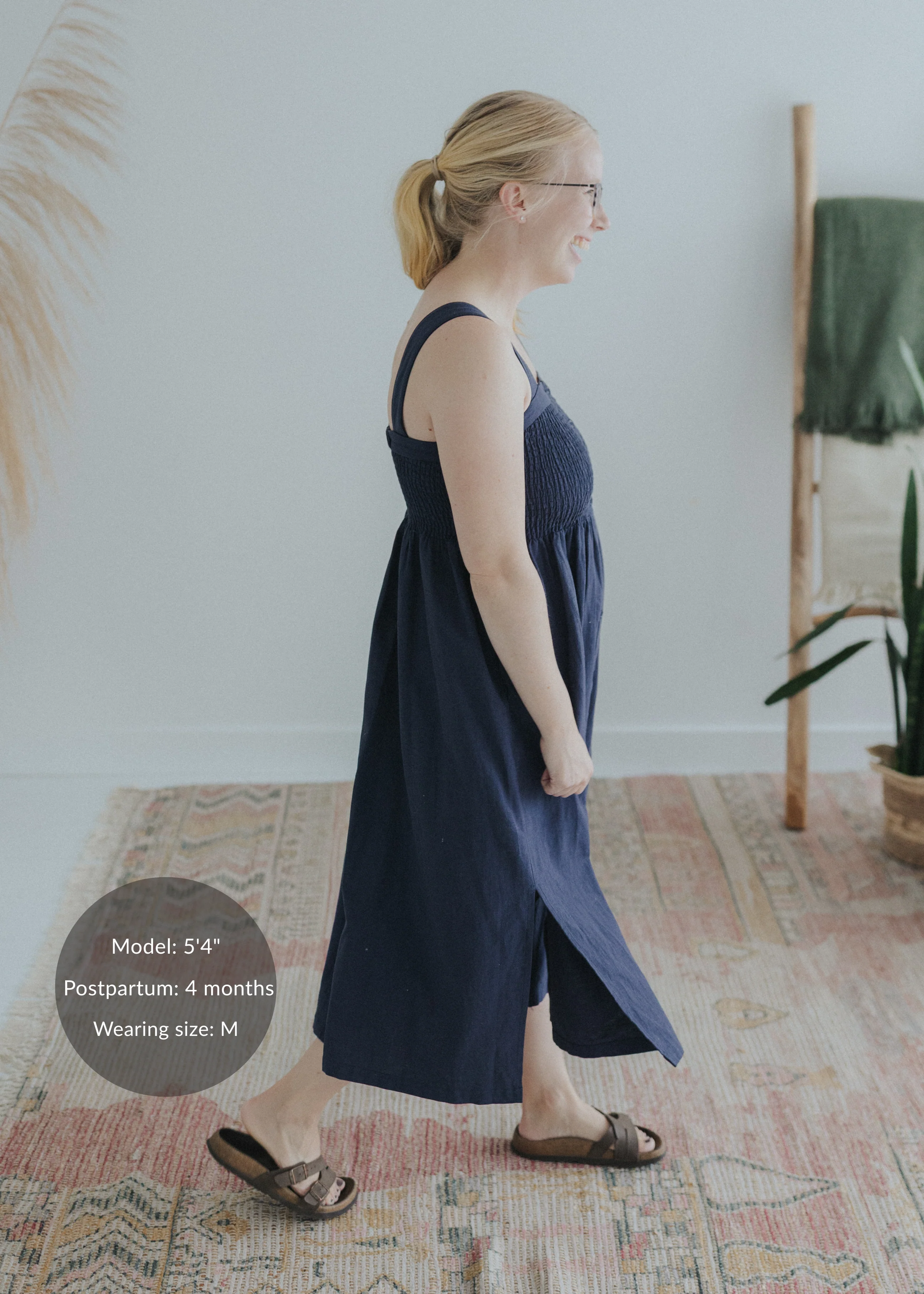 Juliette Strap Nursing Dress in Cotton/Linen - Image 3