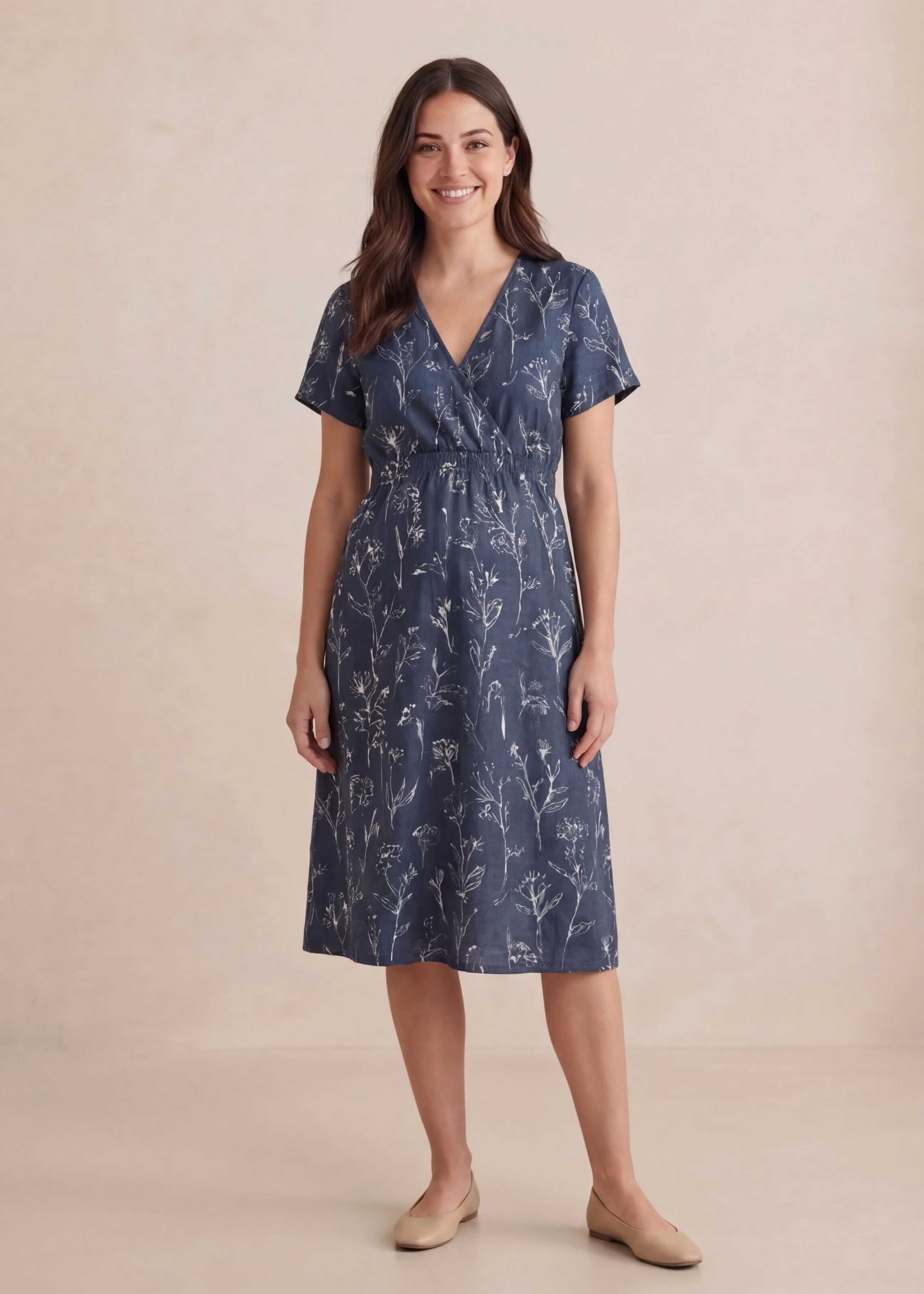 Meghan Wrap Dress in Cotton - Image 4