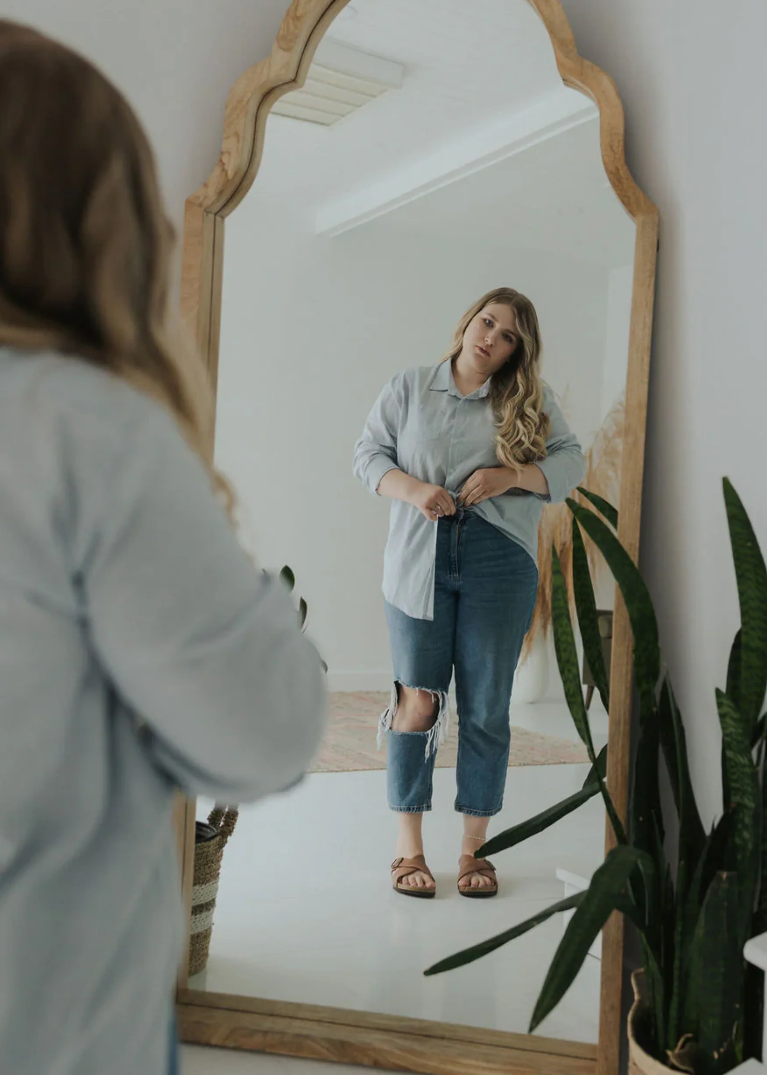 Oversized Cotton/Linen Button Down Shirt - Image 7