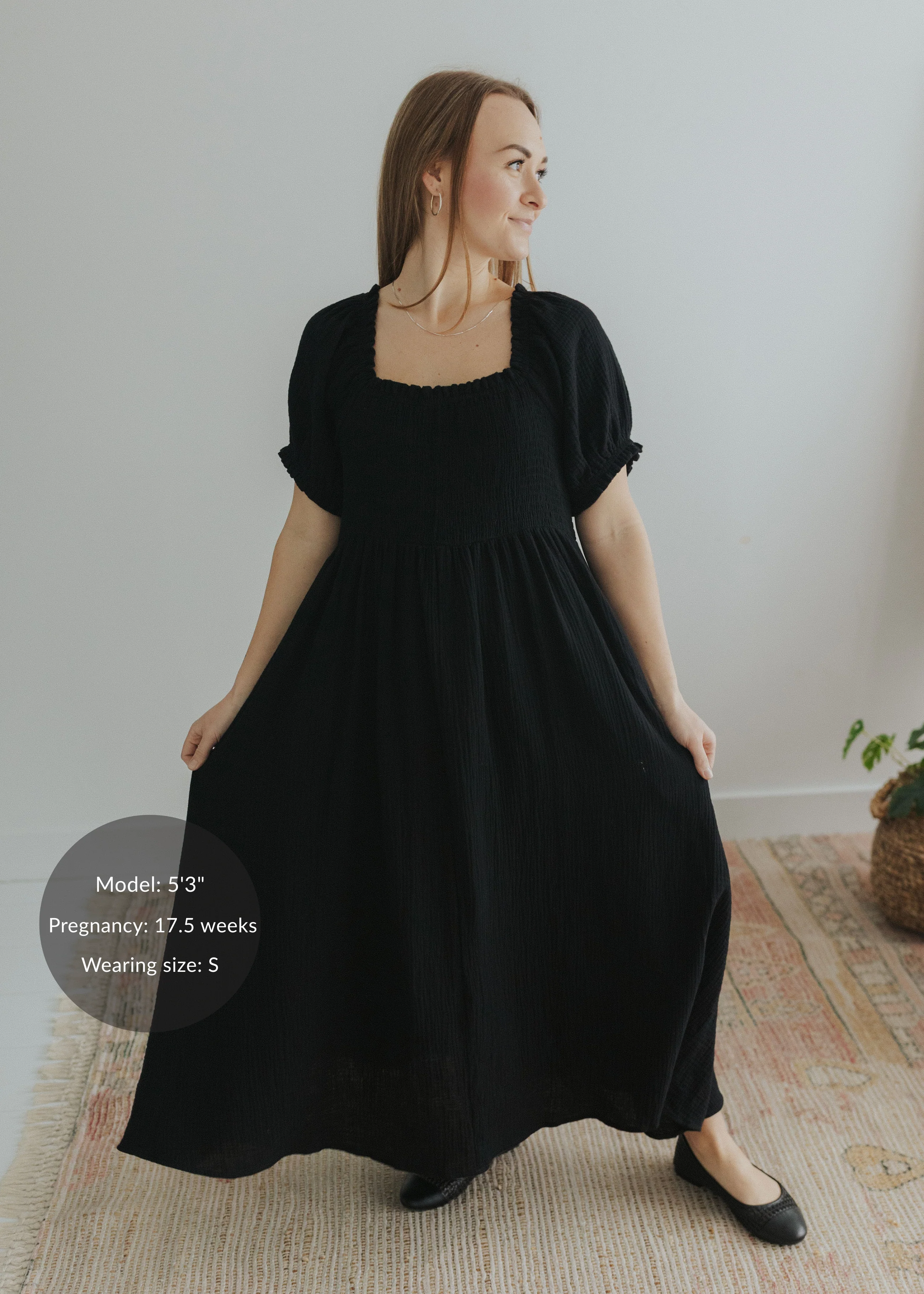 Romantic Square Neck Dress in Cotton Gauze - Image 5