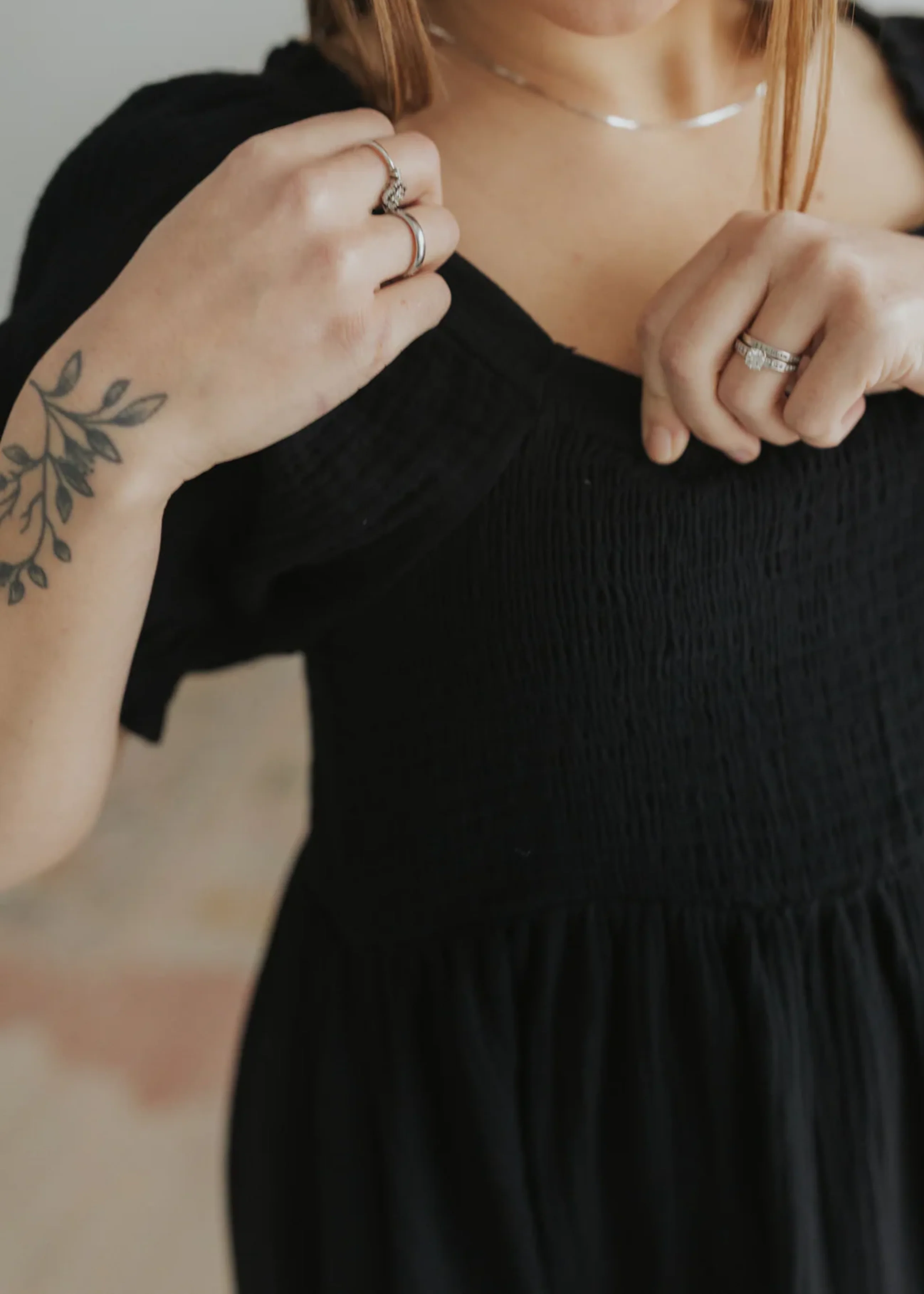 Romantic Square Neck Dress in Cotton Gauze - Image 8