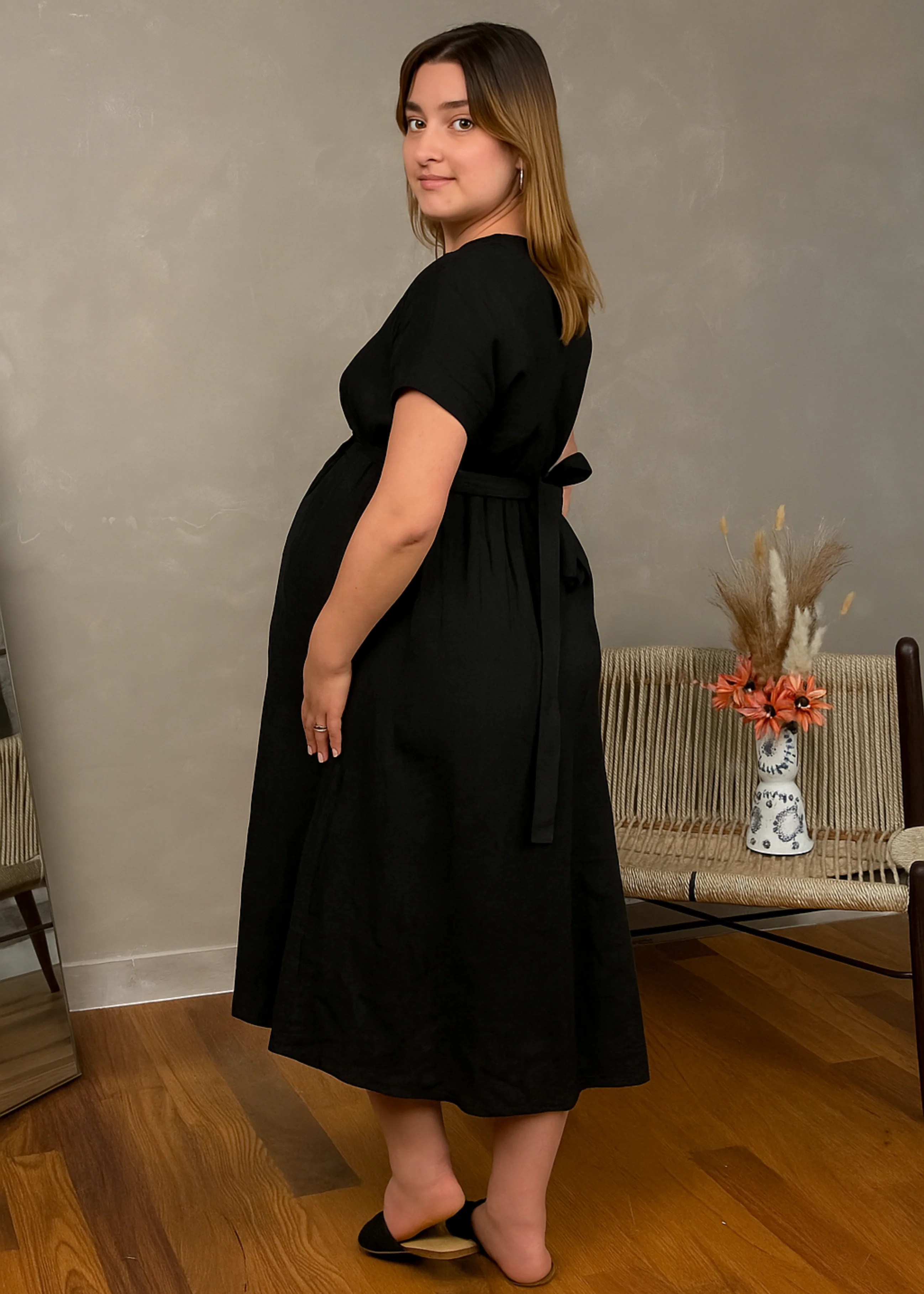 Sadie Wrap Dress In Cotton/Linen - Image 16