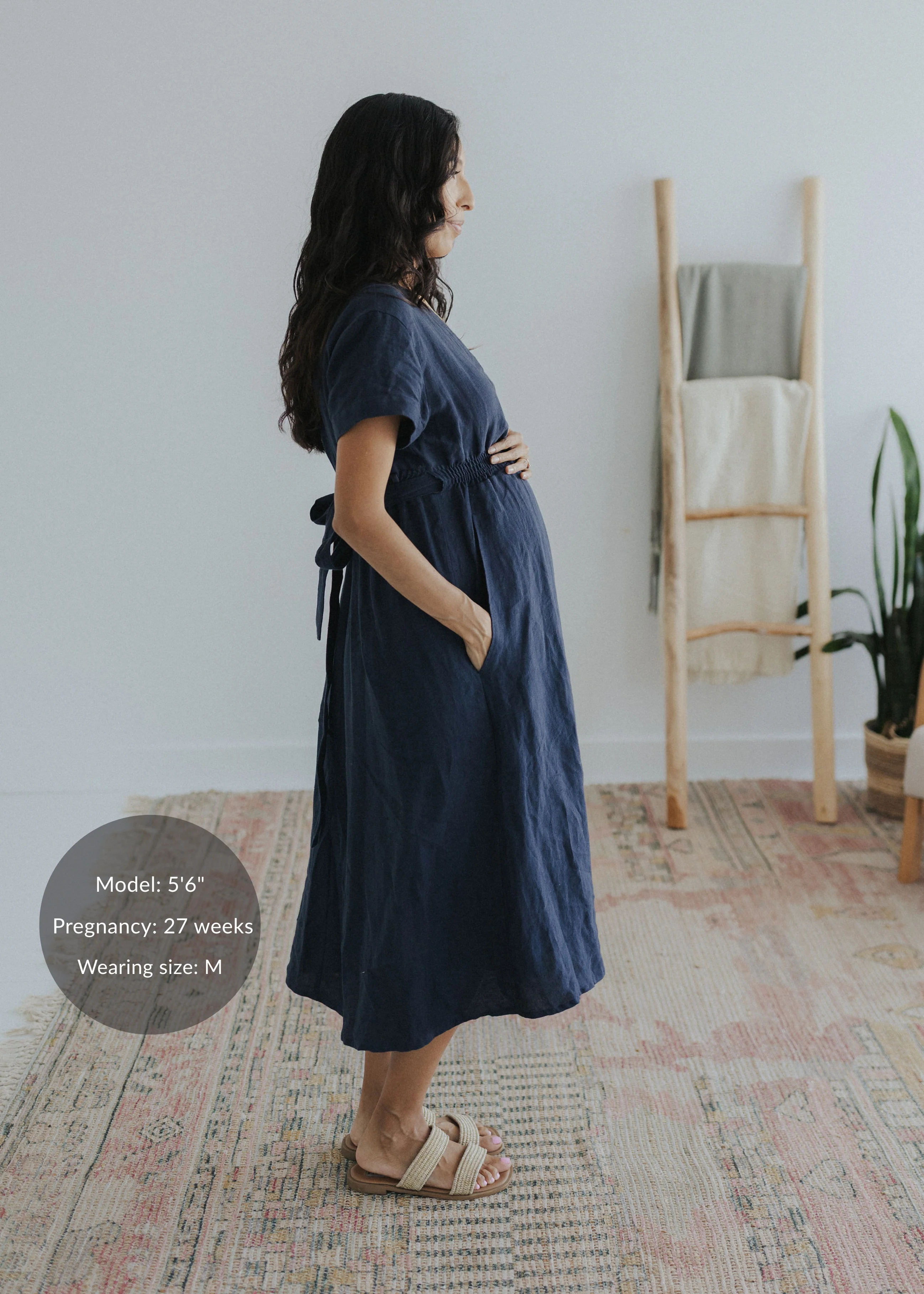 Sadie Wrap Dress In Cotton/Linen - Image 3