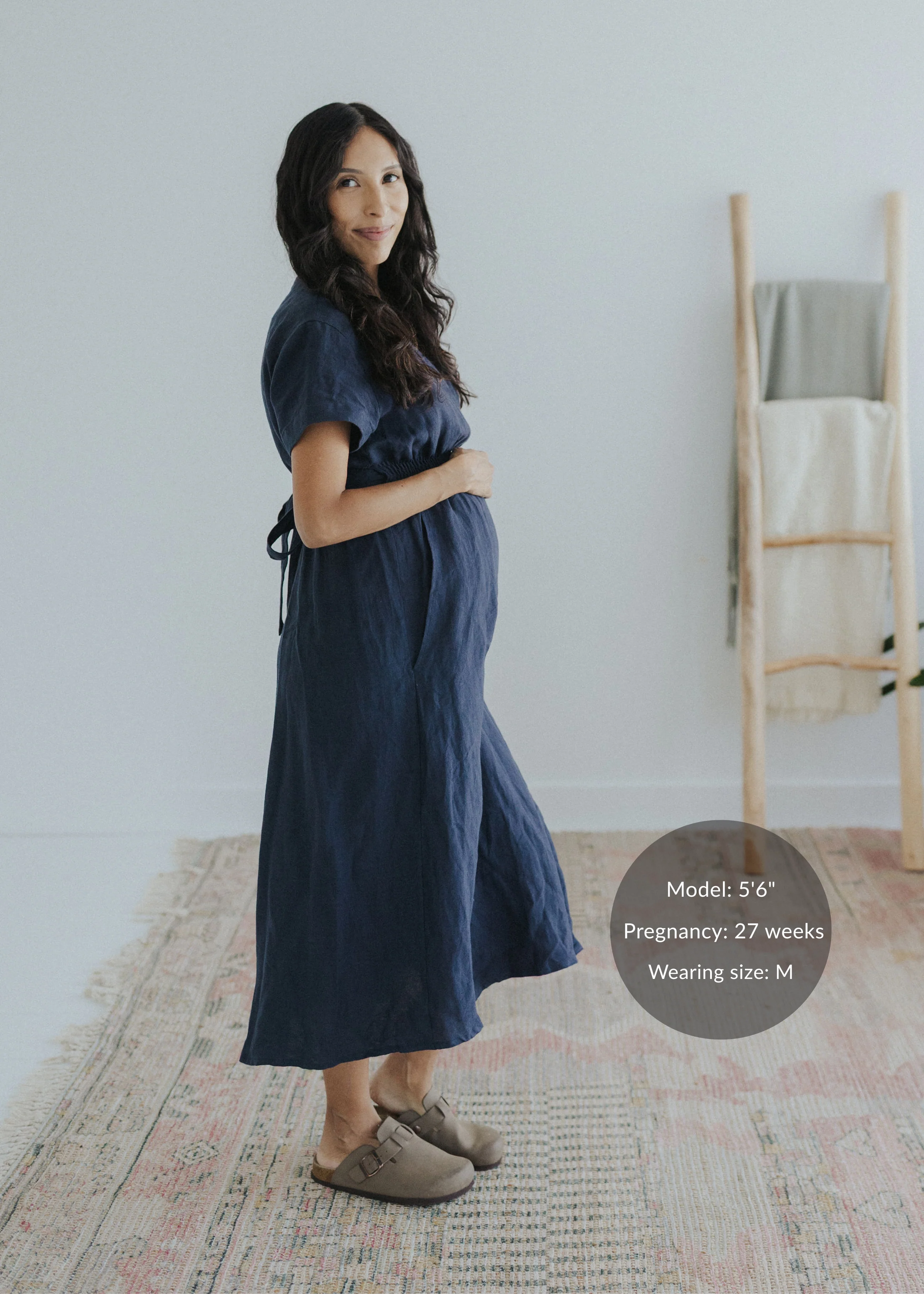Sadie Wrap Dress In Cotton/Linen - Image 4