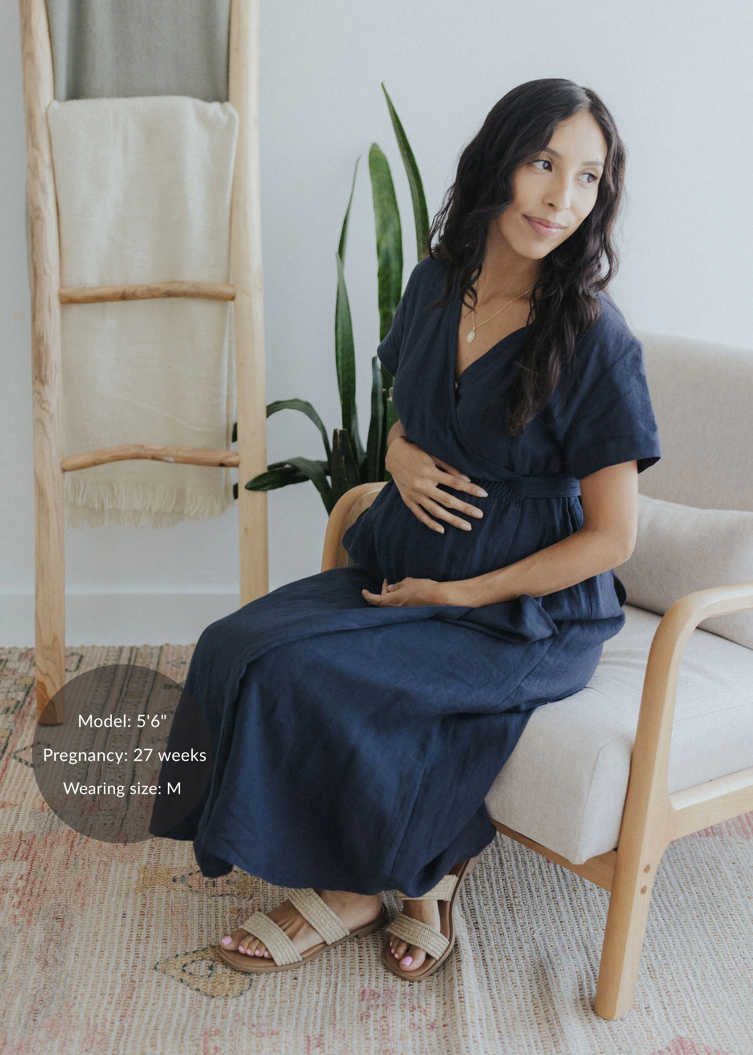 Sadie Wrap Dress In Cotton/Linen - Image 7