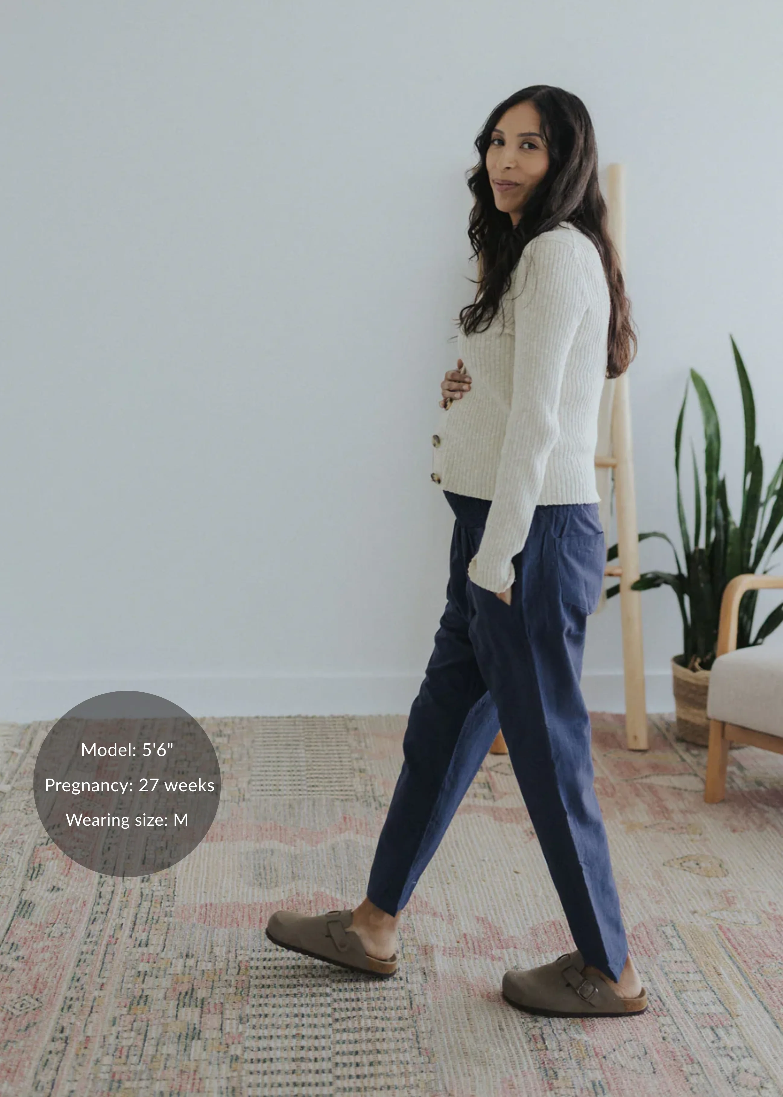 Straight Leg Trouser in Cotton/Linen - Image 15