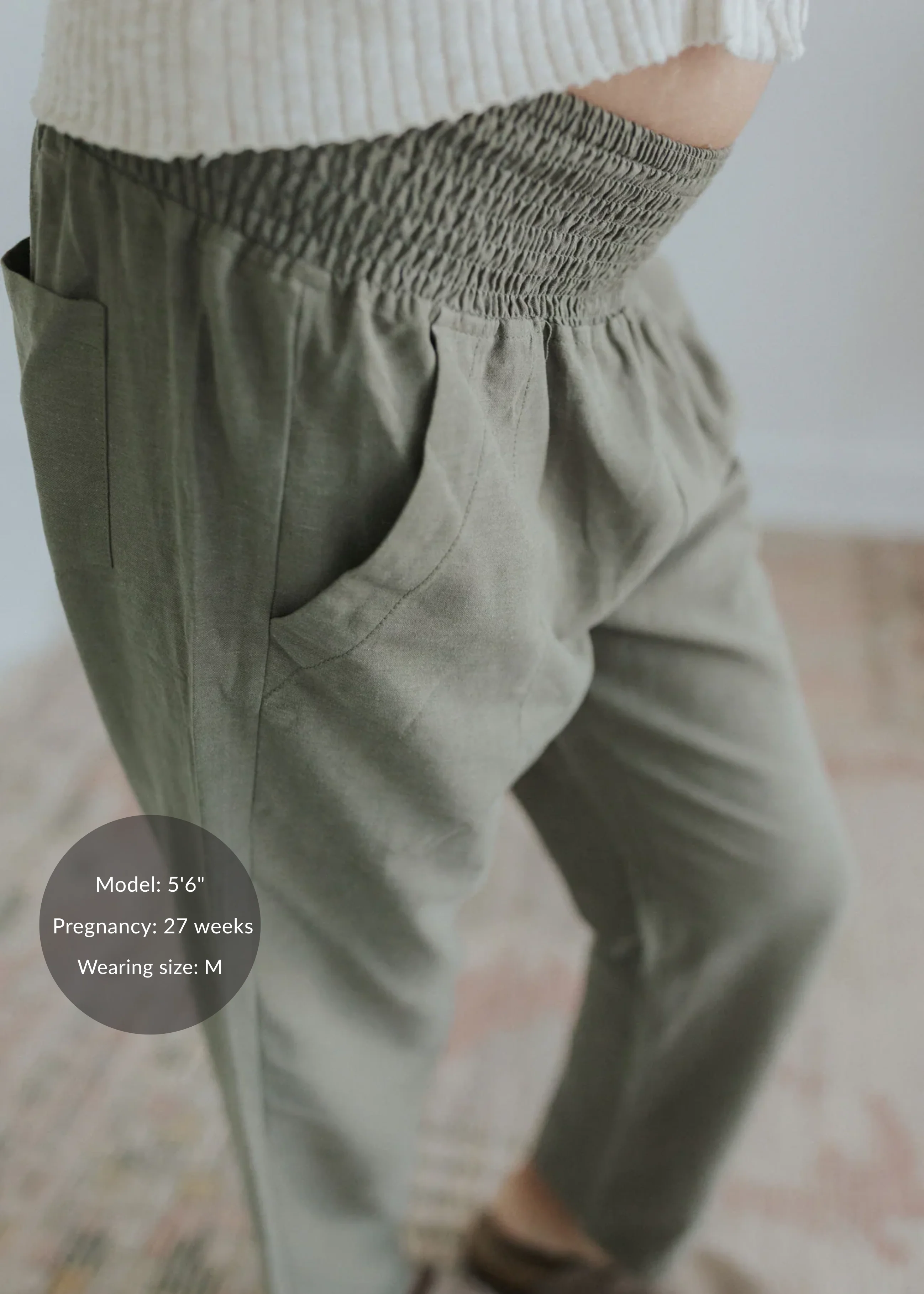 Straight Leg Trouser in Cotton/Linen - Image 4