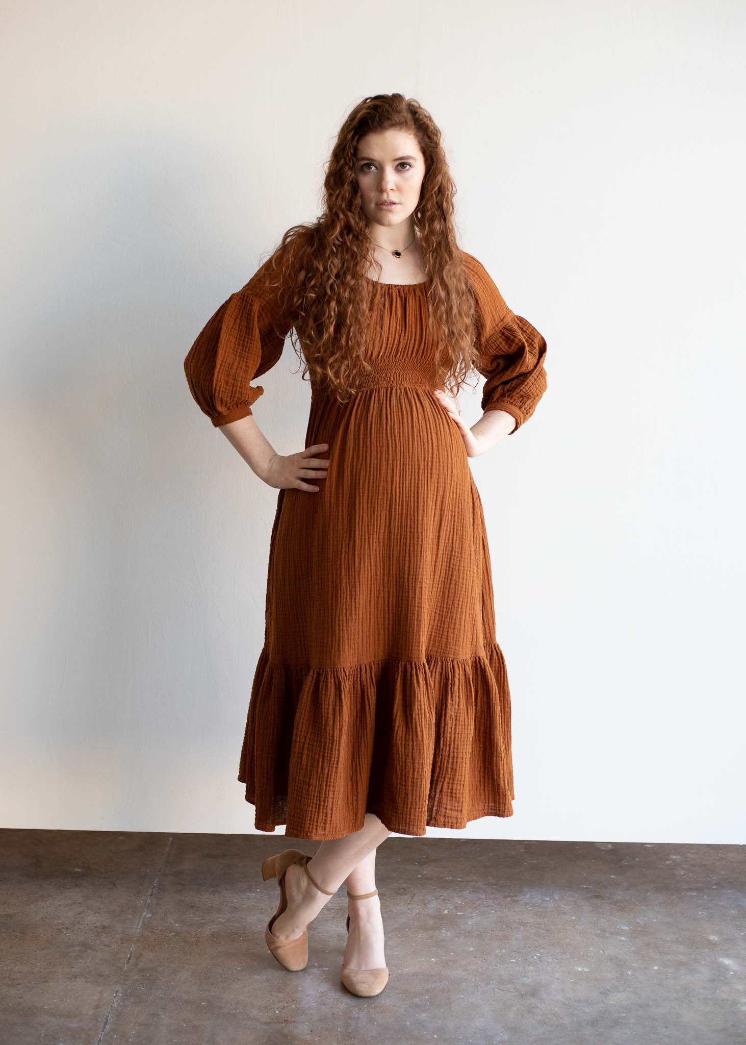 Eliza Maternity and Nursing Dress in Cotton Gauze - Image 11