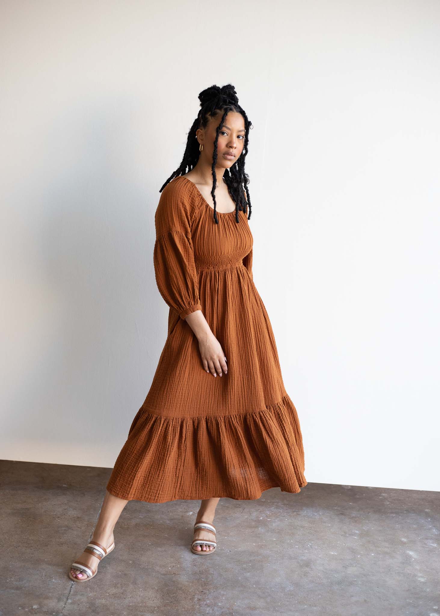 Eliza Maternity and Nursing Dress in Cotton Gauze - Image 13