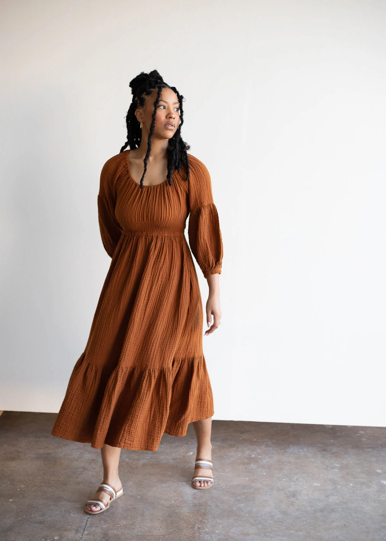 Eliza Maternity and Nursing Dress in Cotton Gauze - Image 14