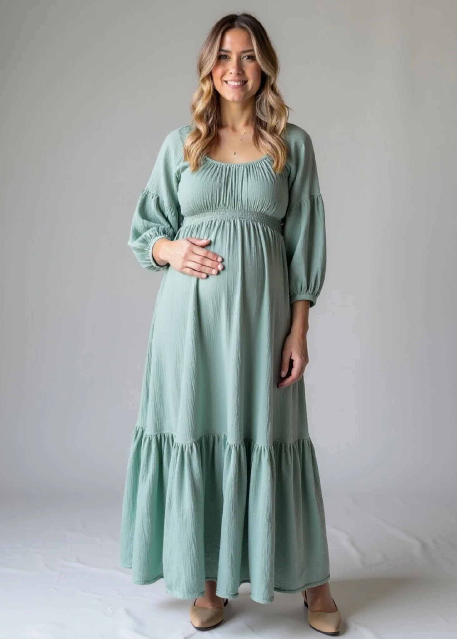 Eliza Maternity and Nursing Dress in Cotton Gauze - Image 19