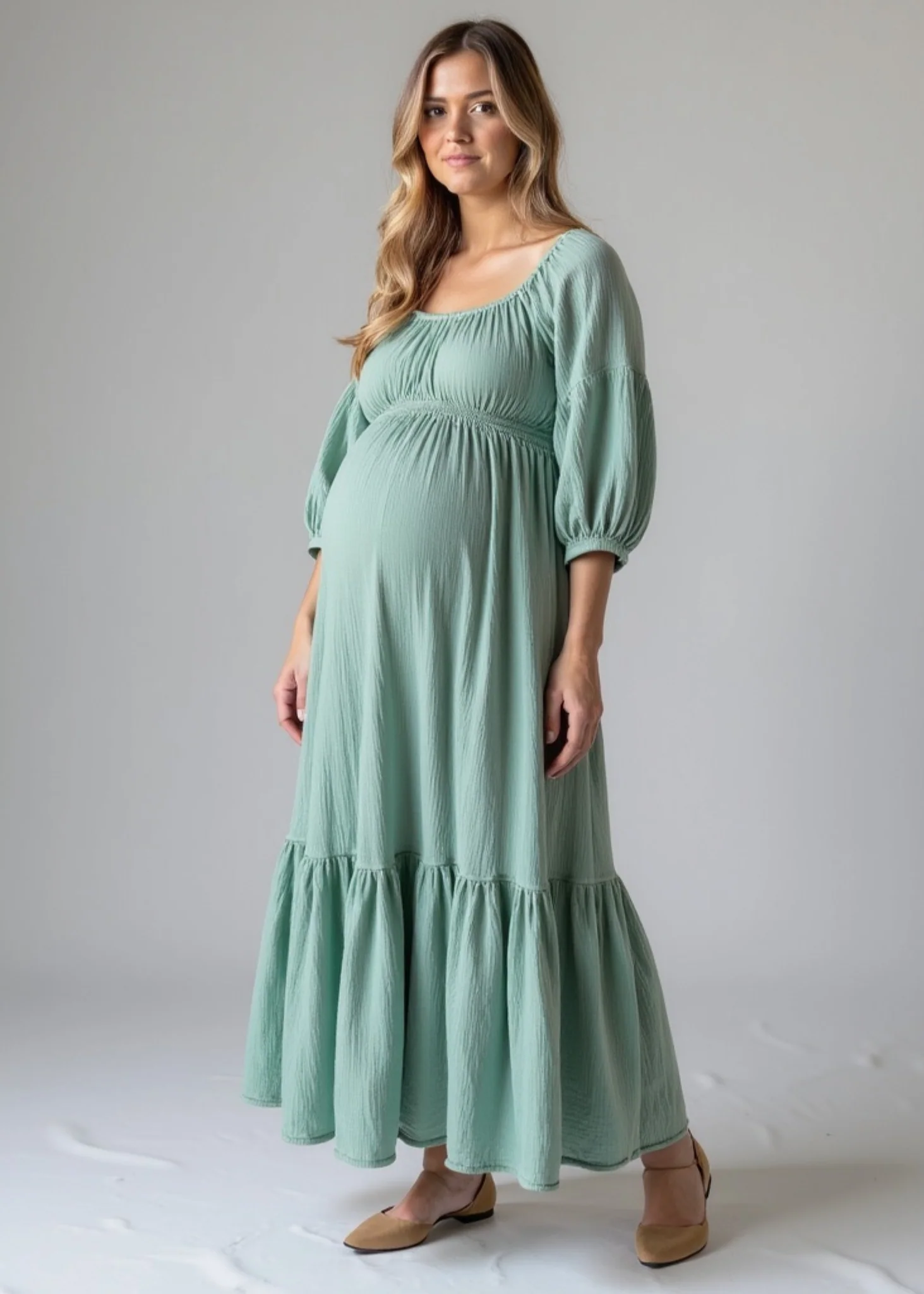 Eliza Maternity and Nursing Dress in Cotton Gauze - Image 20