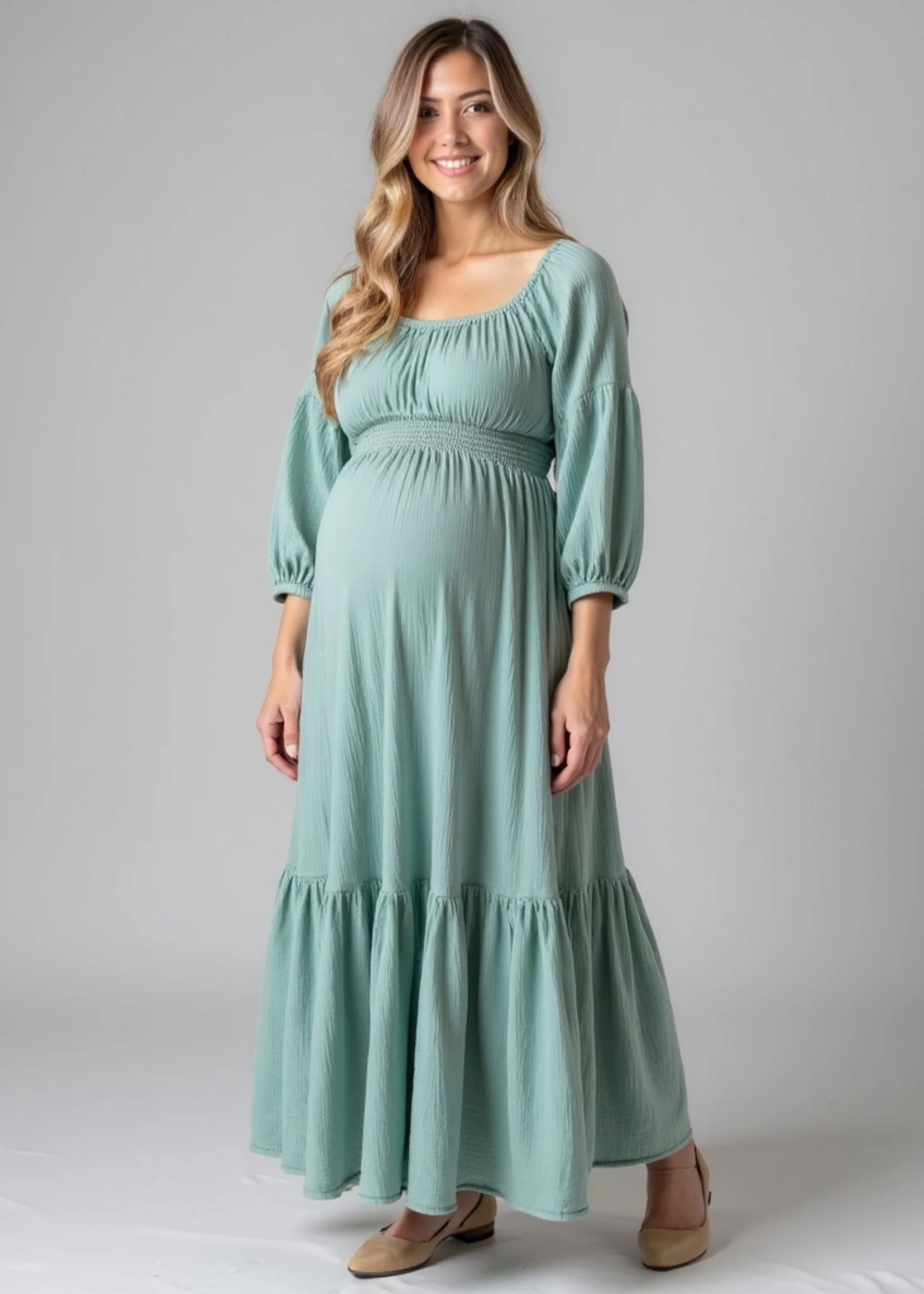 Eliza Maternity and Nursing Dress in Cotton Gauze - Image 21