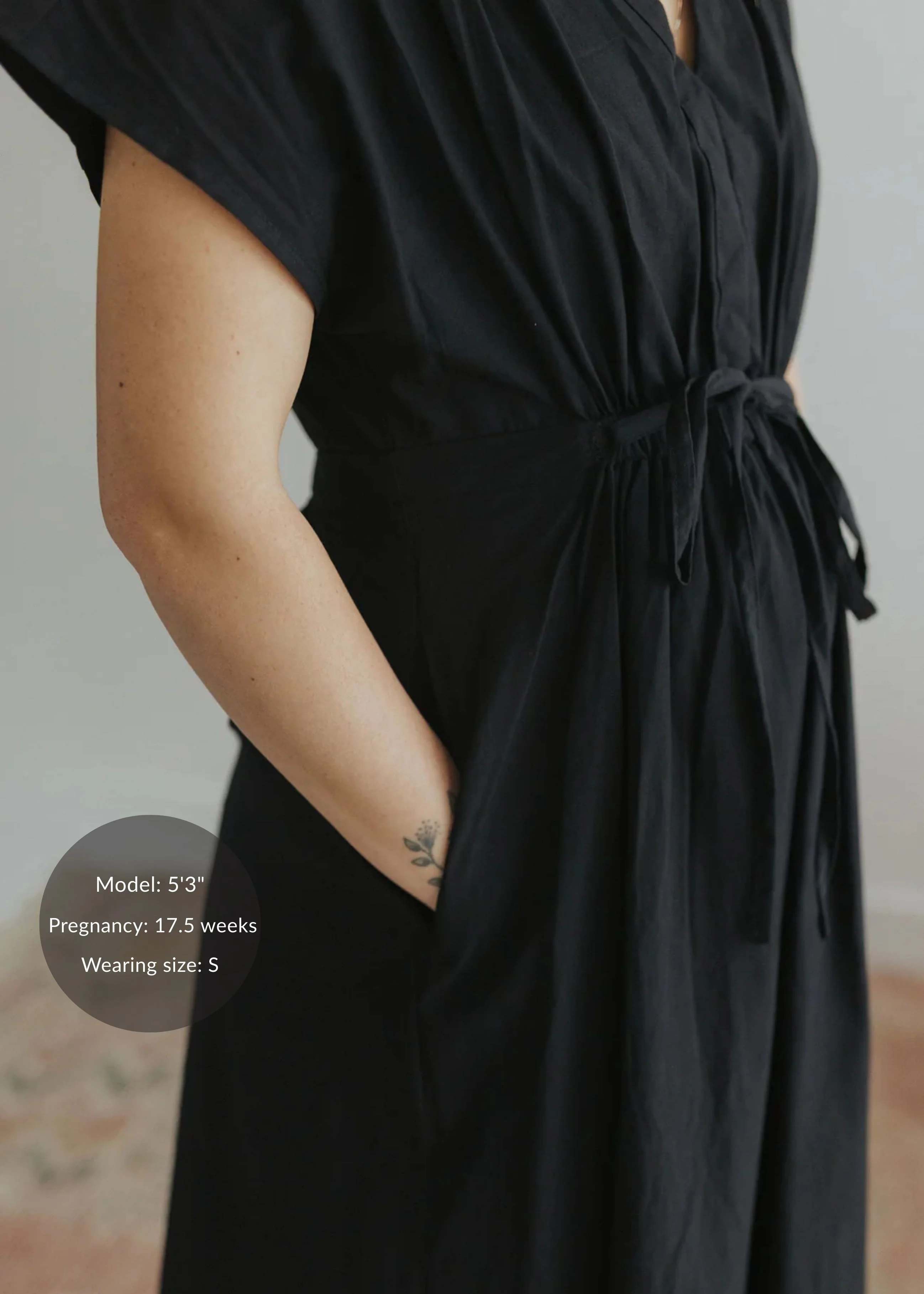 Transitional Waist Gathered Dress in Cotton Poplin - Image 8