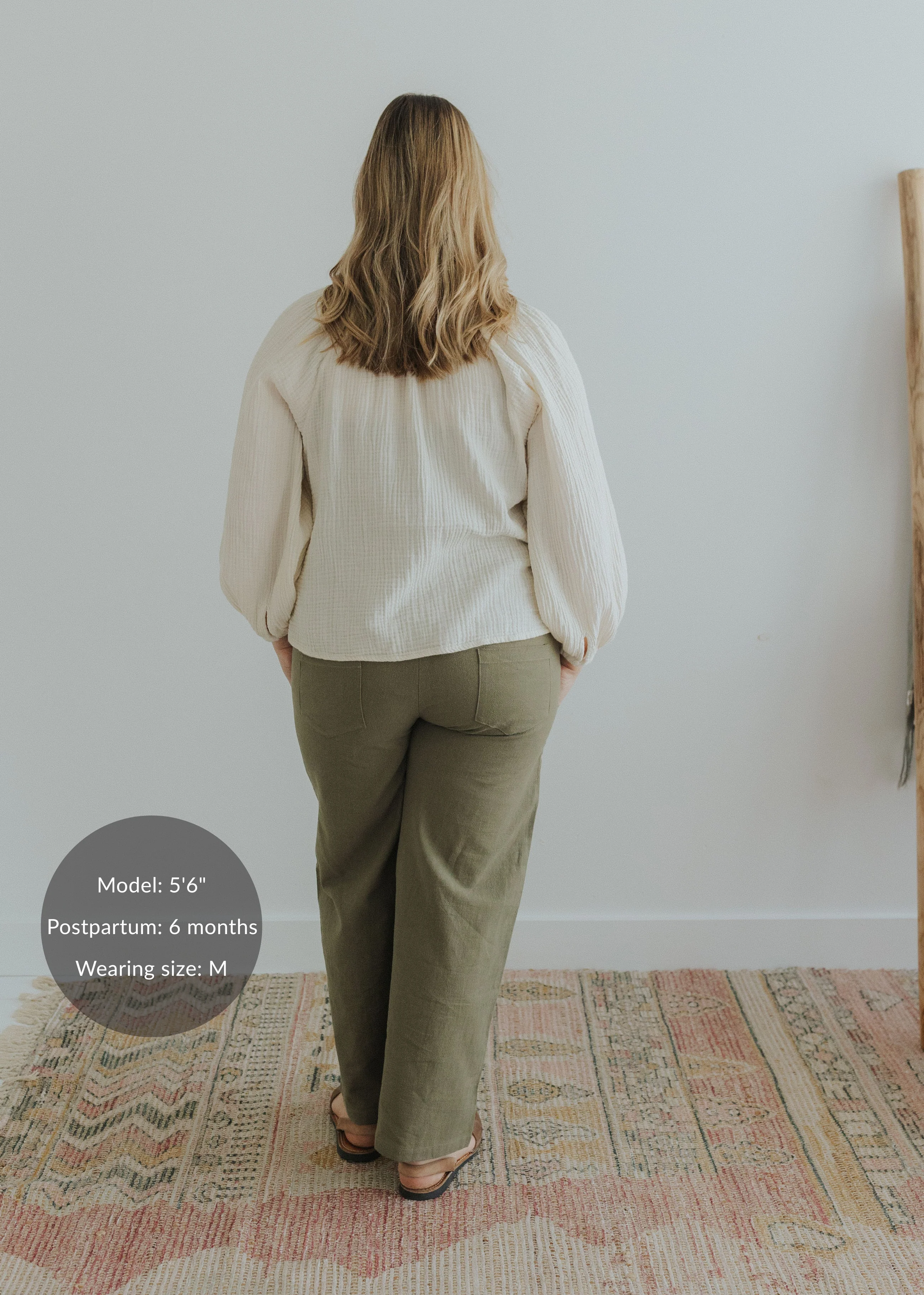 Wide Leg Everyday Transitional Smocked Linen Pant - Image 5