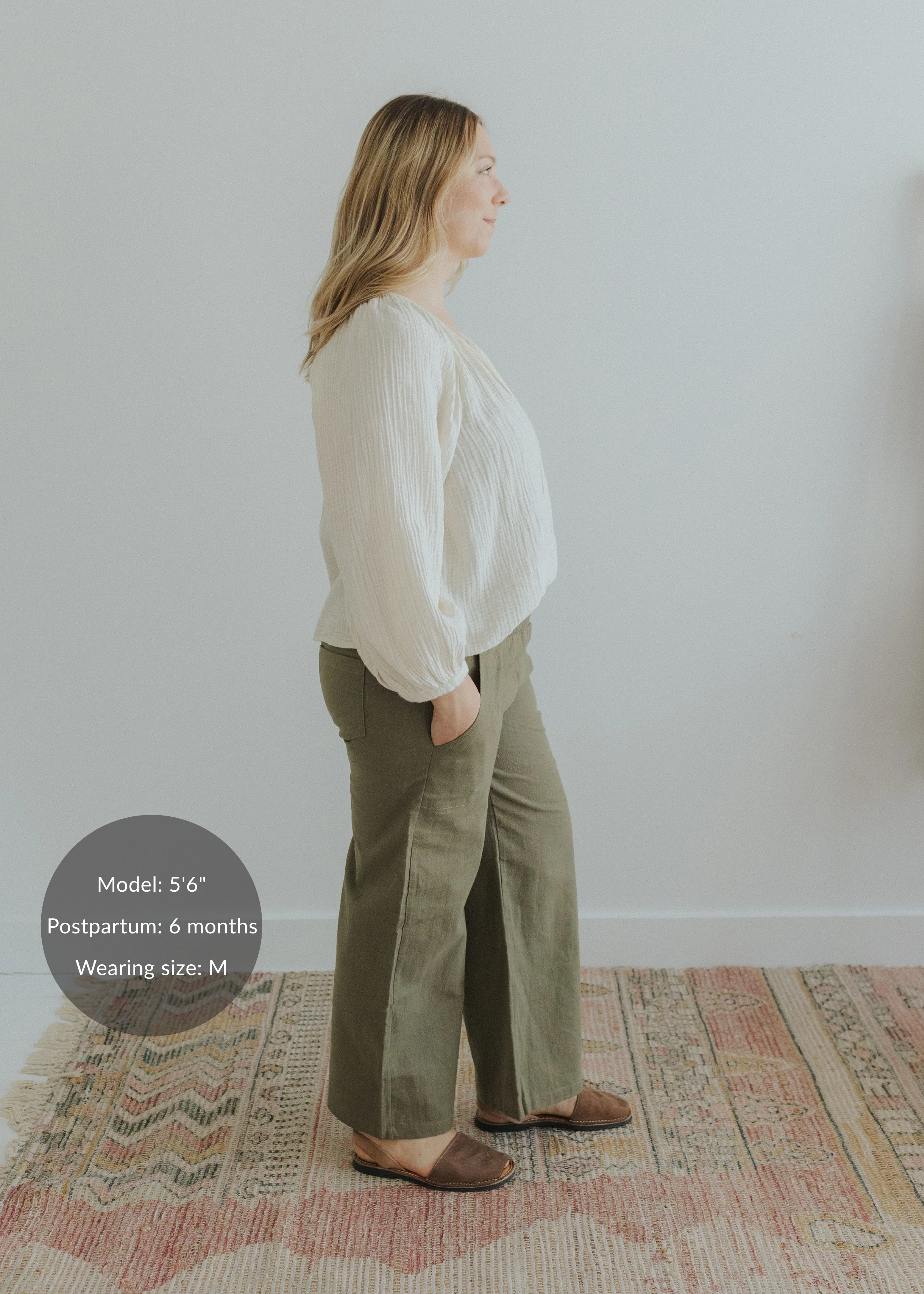 Wide Leg Everyday Transitional Smocked Linen Pant - Image 7