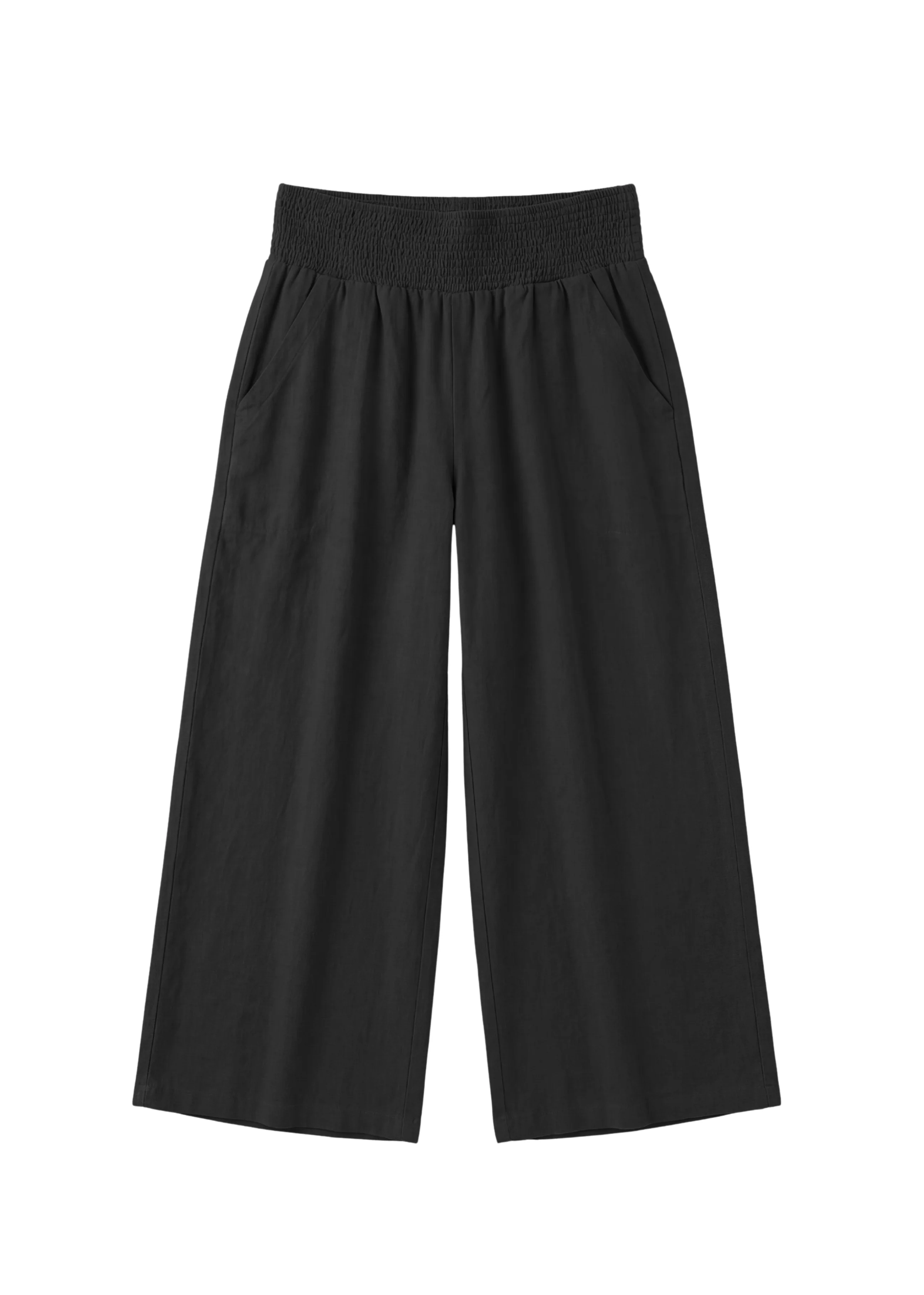 Wide Leg Everyday Transitional Smocked Linen Pant - Image 8